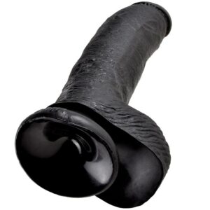 KING COCK - 9 DILDO PRETO COM BOLAS 22.9 CM - Image 5